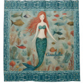Mermaid Personalisiert Duschvorhang (Vorderseite)