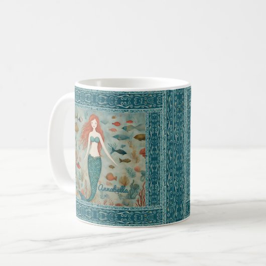 Mermaid Personalisiert Kaffeetasse (Vorderseite Links)