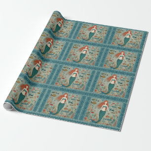 Mermaid Personalisierter Mädchen-Geburtstag Geschenkpapier