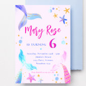 Mermaid Pink Blue Geburtstagsparty Einladung