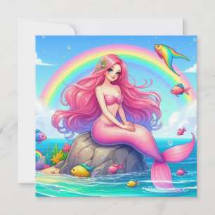 Mermaid Pink Einladung