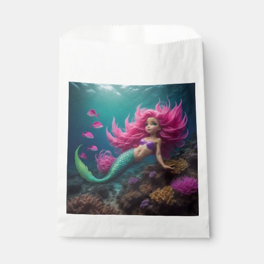Mermaid Pink Favor Bag Geschenktütchen (Vorderseite)