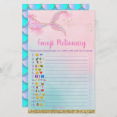 Mermaid Pink Gold Baby Emoji Pictionary Game (Vorne/Hinten)