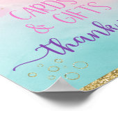 Mermaid Pink Gold Cards & Geschenke Geburtstag Poster (Ecke)
