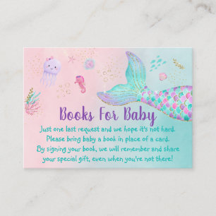 Mermaid Pink Gold unter dem Sea Baby Book Request Begleitkarte