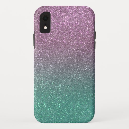 Mermaid Pink Green Funkelnd Glitzer Ombre Case-Mate iPhone Hülle (Rückseite)