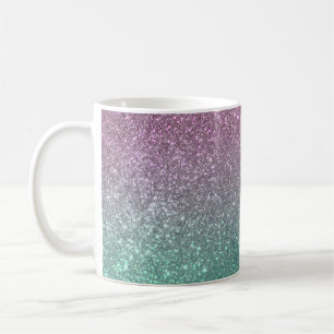 Mermaid Pink Green Funkelnd Glitzer Ombre Kaffeetasse
