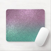 Mermaid Pink Green Funkelnd Glitzer Ombre Mousepad (Mit Mouse)