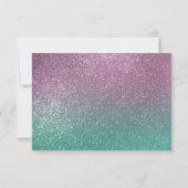 Mermaid Pink Green Funkelnd Glitzer Ombre Save The Date (Rückseite)