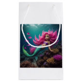 Mermaid Pink Kleine Geschenktasche Geschenktüte (Rückseite)