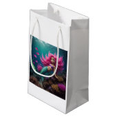 Mermaid Pink Kleine Geschenktasche Geschenktüte (Rückseite Schrägansicht)