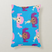 Mermaid Pink Lila Blue Muster Dekokissen (Vorderseite(Vertikal))