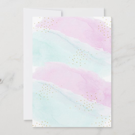 Mermaid Pink Lila Geburtstag Einladung (Rückseite)