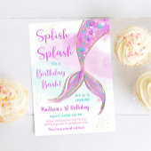 Mermaid Pink Lila Geburtstag Einladung