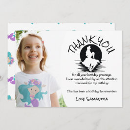 Mermaid Pink Lila Geburtstagsparty Danke Einladung