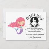 Mermaid Pink Lila Geburtstagsparty Danke Einladung (Vorderseite)