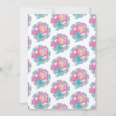 Mermaid Pink Lila Geburtstagsparty Einladung (Rückseite)