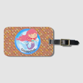 Mermaid Pink Luggage Tag Gepäckanhänger