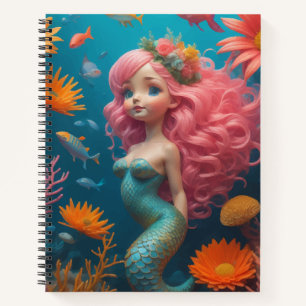 Mermaid Pink Niedlich Notizblock