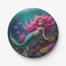 Mermaid Pink Pappteller