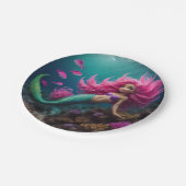 Mermaid Pink Pappteller (Schrägansicht)
