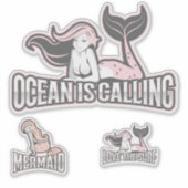 Mermaid Pink Sea Friends Sticker (Vorderseite)