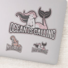 Mermaid Pink Sea Friends Sticker