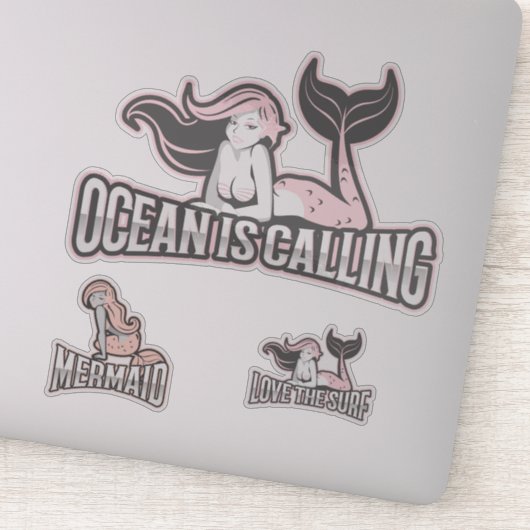 Mermaid Pink Sea Friends Sticker (Detail)