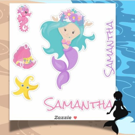 Mermaid Pink Sea Friends Sticker