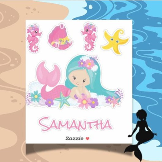 Mermaid Pink Sea Friends Sticker