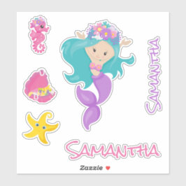 Mermaid Pink Sea Friends Sticker