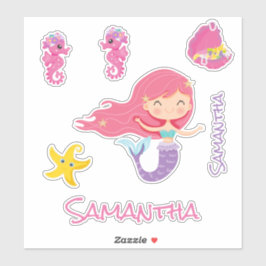 Mermaid Pink Sea Friends Sticker