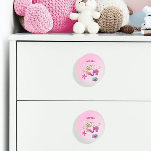 Mermaid Pink Starfish Kinderzimmer Dekoration Keramikknauf