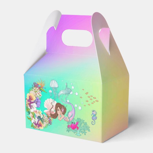Mermaid Pink Starfish Pink Niedlich Geschenkschachtel (Rückseite)