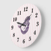 Mermaid Pink Strip Preppy Large Clock Große Wanduhr (Winkel)
