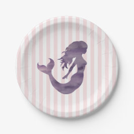 Mermaid Pink Stripe Pastellpapier Teller