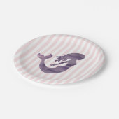 Mermaid Pink Stripe Pastellpapier Teller (Schrägansicht)