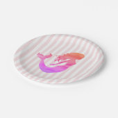 Mermaid Pink Stripe Pastellpapier Teller (Schrägansicht)