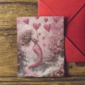 Mermaid Pink Valentine Karte