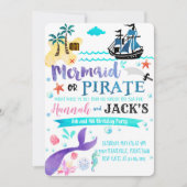 Mermaid Pirate Birthday Einladung Party Dual (Vorderseite)