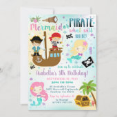 Mermaid Pirate Invitation Boy Girl Einladung (Vorderseite)