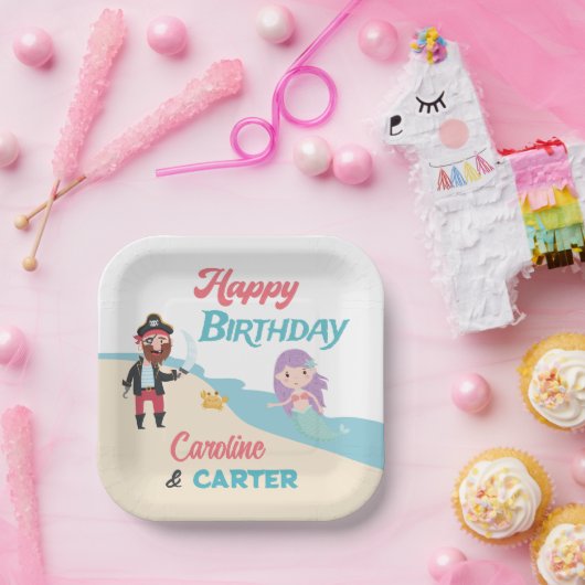 Mermaid & Pirate Joint Birthday Party jedes Alter Pappteller (Party)