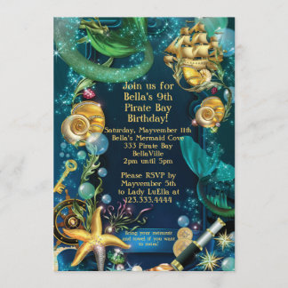 Mermaid Pirate Party Einladungen