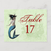 Mermaid Pirate Platzkarten Postkarte (Vorderseite)