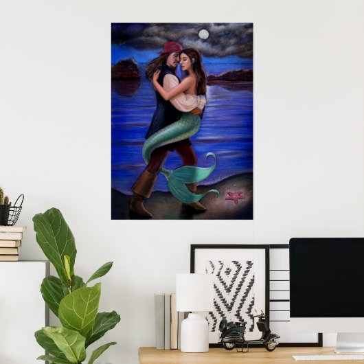 "Mermaid & Pirate's Caribbean Liebe" POSTER (Heimbüro)