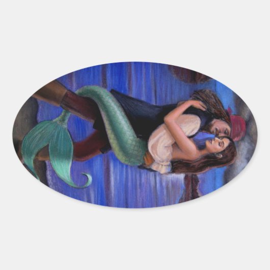 Mermaid & Pirate's Caribbean Liebe Sticker (Vorderseite)