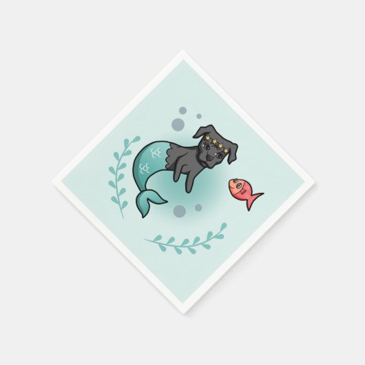 Mermaid Pit Bull Serviette (Ecke)
