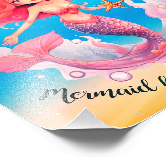 Mermaid-Plakat Fotodruck (Ecke)