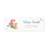 Mermaid Playing mit Sand Birthday Rücksendeadresse (Vorne)