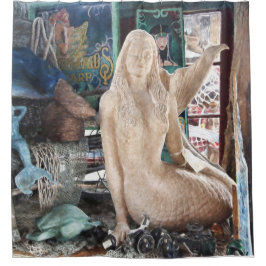 Mermaid Pondering Duschvorhang